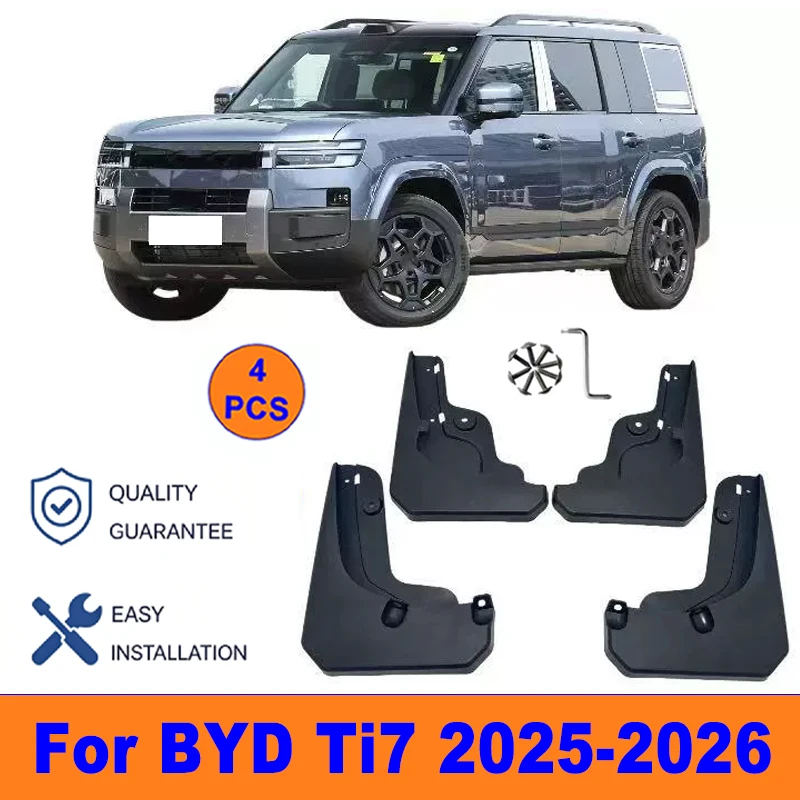 4Pcs Mud Flaps For BYD Ti7 2025-2026 - Splash Guards Front & Rear Wheel Fender Mudguards Car Exterior Protection Accessories
4Pcs Mud Flaps For BYD Ti7 2025-2026 - Splash Guards Front & Rear Wheel Fender Mudguards Car Exterior Protection Accessories