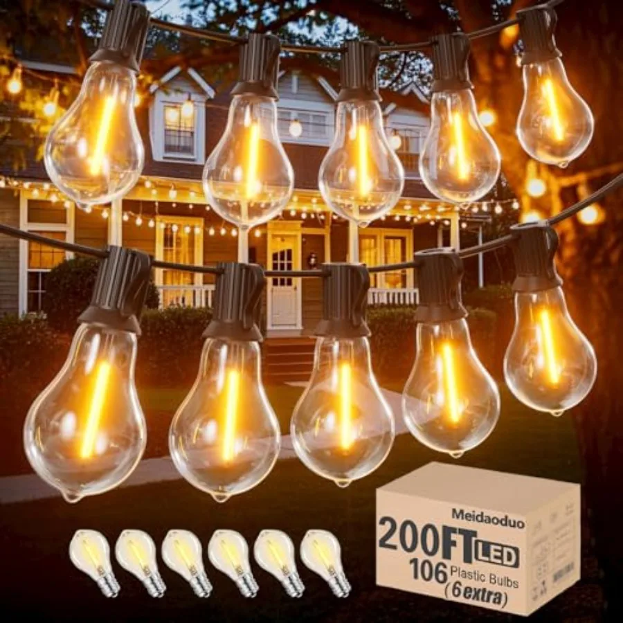 String Lights for Outside Outdoor String Lights Waterproof with +6ea A39 Shatterproof Warm Bistro Lights for Patio Gazebo Backy
String Lights for Outside Outdoor String Lights Waterproof with +6ea A39 Shatterproof Warm Bistro Lights for Patio Gazebo Backy