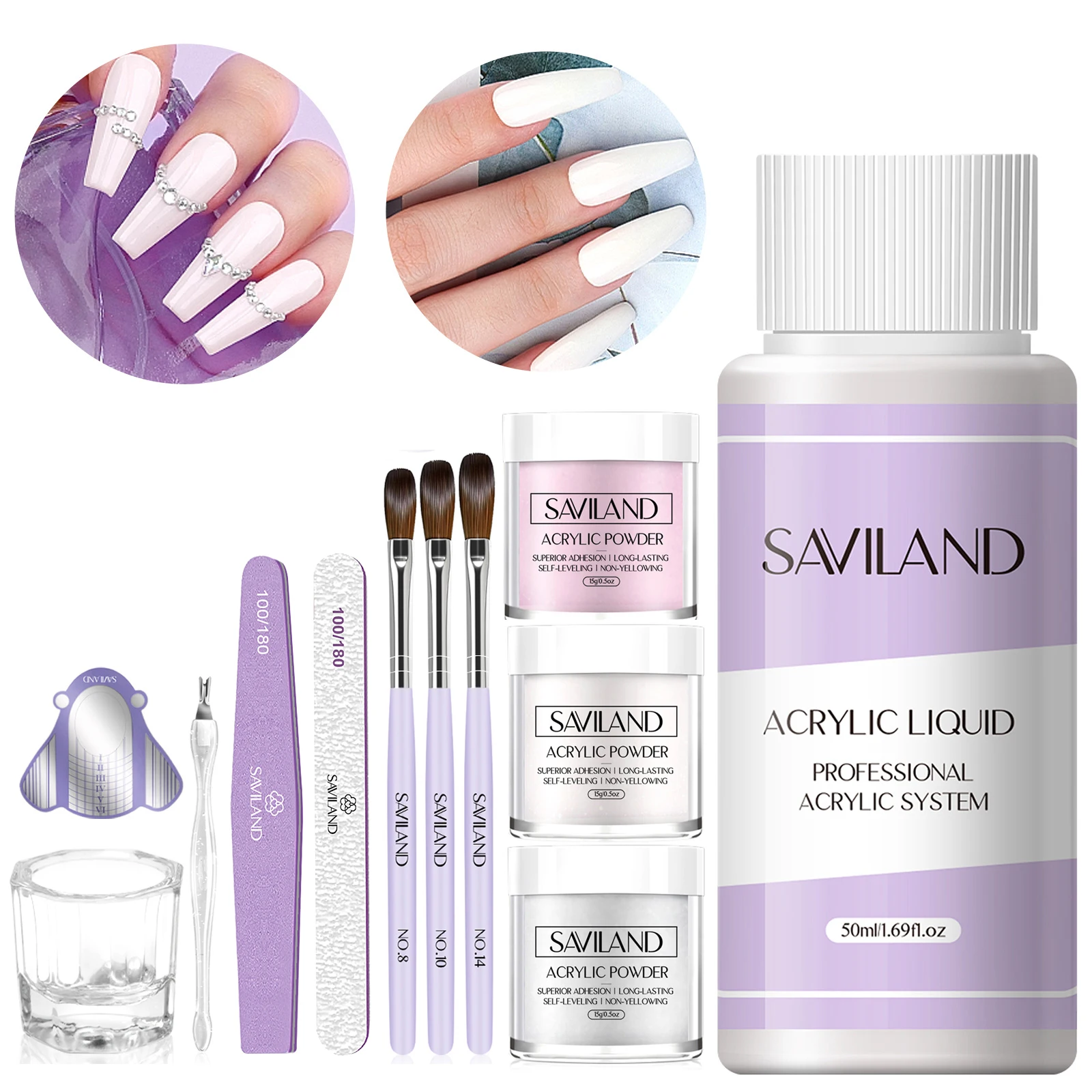 SAVILAND Acrylic Nail Kit Beginner White Pink Clear Powder Liquid Set 8 10 14 Brush Forms Manicure Tools Home Salon DIY Starter
SAVILAND Acrylic Nail Kit Beginner White Pink Clear Powder Liquid Set 8 10 14 Brush Forms Manicure Tools Home Salon DIY Starter