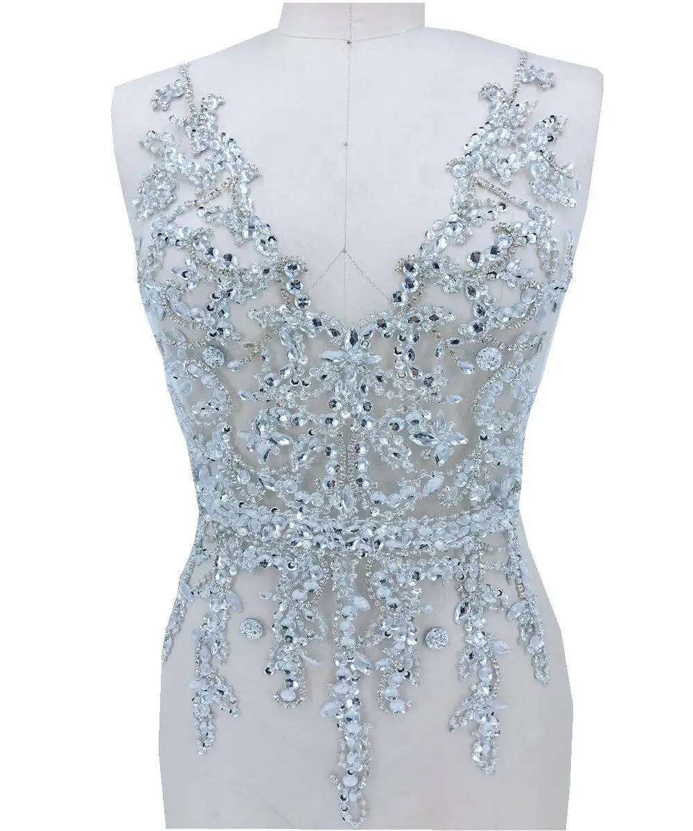 Hand-Sewn Silver Rhinestone Sequin Applique Patches Embellishments DIY Evening Dress V-Neck Full Top Fashion Craft Accessories
Hand-Sewn Silver Rhinestone Sequin Applique Patches Embellishments DIY Evening Dress V-Neck Full Top Fashion Craft Accessories