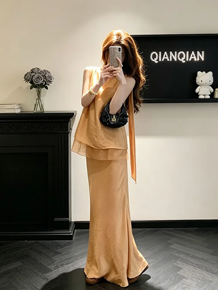 Elegant Summer Design Sensual Women's Fashion Tailored Skirt Set with Sash Long Polyester Fiber Universal Fit for Young Women
Elegant Summer Design Sensual Women's Fashion Tailored Skirt Set with Sash Long Polyester Fiber Universal Fit for Young Women