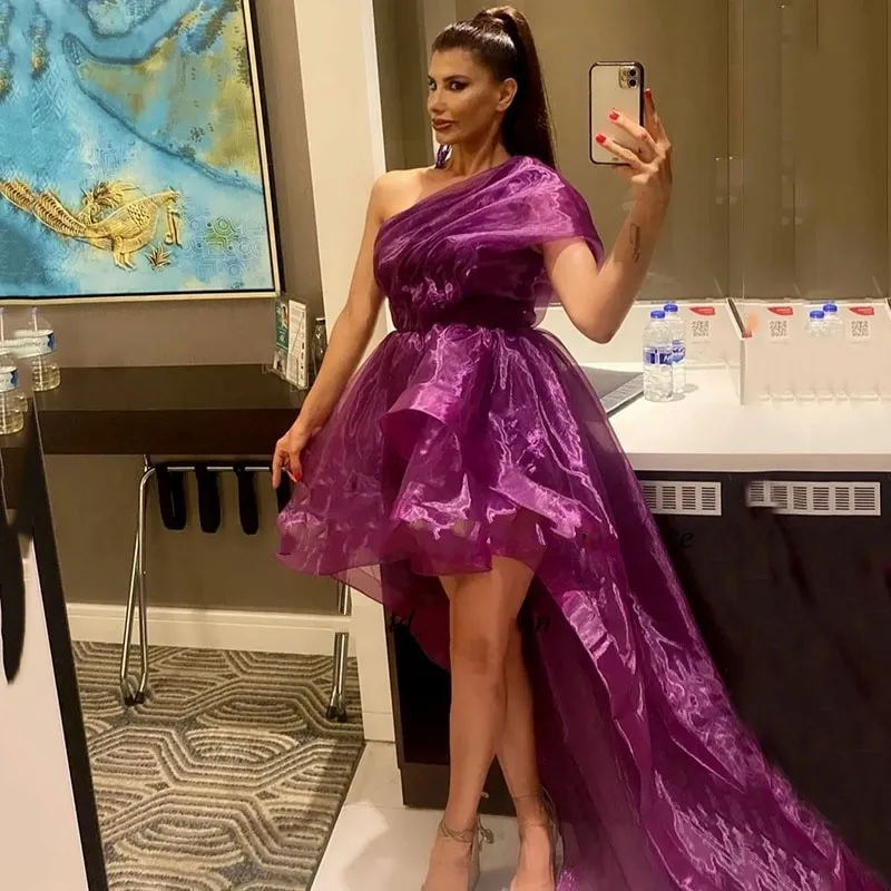 Princess One Shoulder Grape Prom Dresses High Low Tiered Organza Evening Birthday Party Gown Abendkleider Robes De Soirée
Princess One Shoulder Grape Prom Dresses High Low Tiered Organza Evening Birthday Party Gown Abendkleider Robes De Soirée