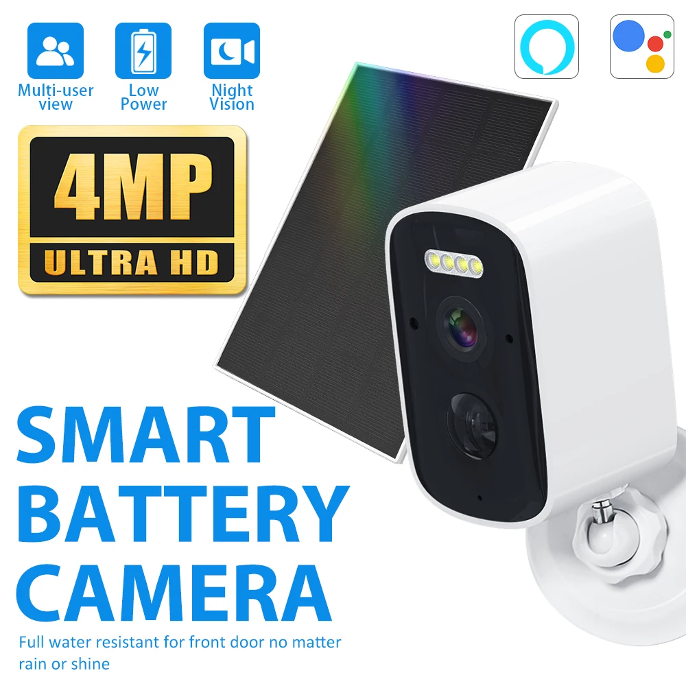 2K 4 Megapixel Solar Battery Camera Outdoor Indoor WiFi Wireless PIR Spotlight Security Two-way Voice Color Night Vision
2K 4 Megapixel Solar Battery Camera Outdoor Indoor WiFi Wireless PIR Spotlight Security Two-way Voice Color Night Vision