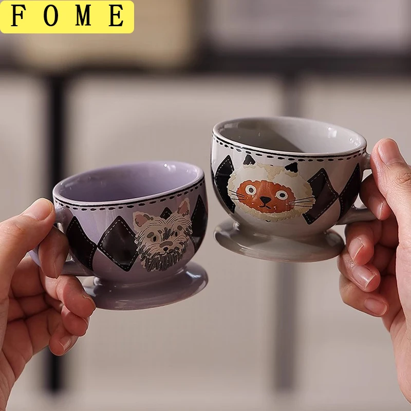 100ml Mini Italian Espresso Cup Ceramic Coffee Mug Heat Resistant Milk Latte Handle Cup Cartoon Cat Dog Couple Teacup Gift
100ml Mini Italian Espresso Cup Ceramic Coffee Mug Heat Resistant Milk Latte Handle Cup Cartoon Cat Dog Couple Teacup Gift