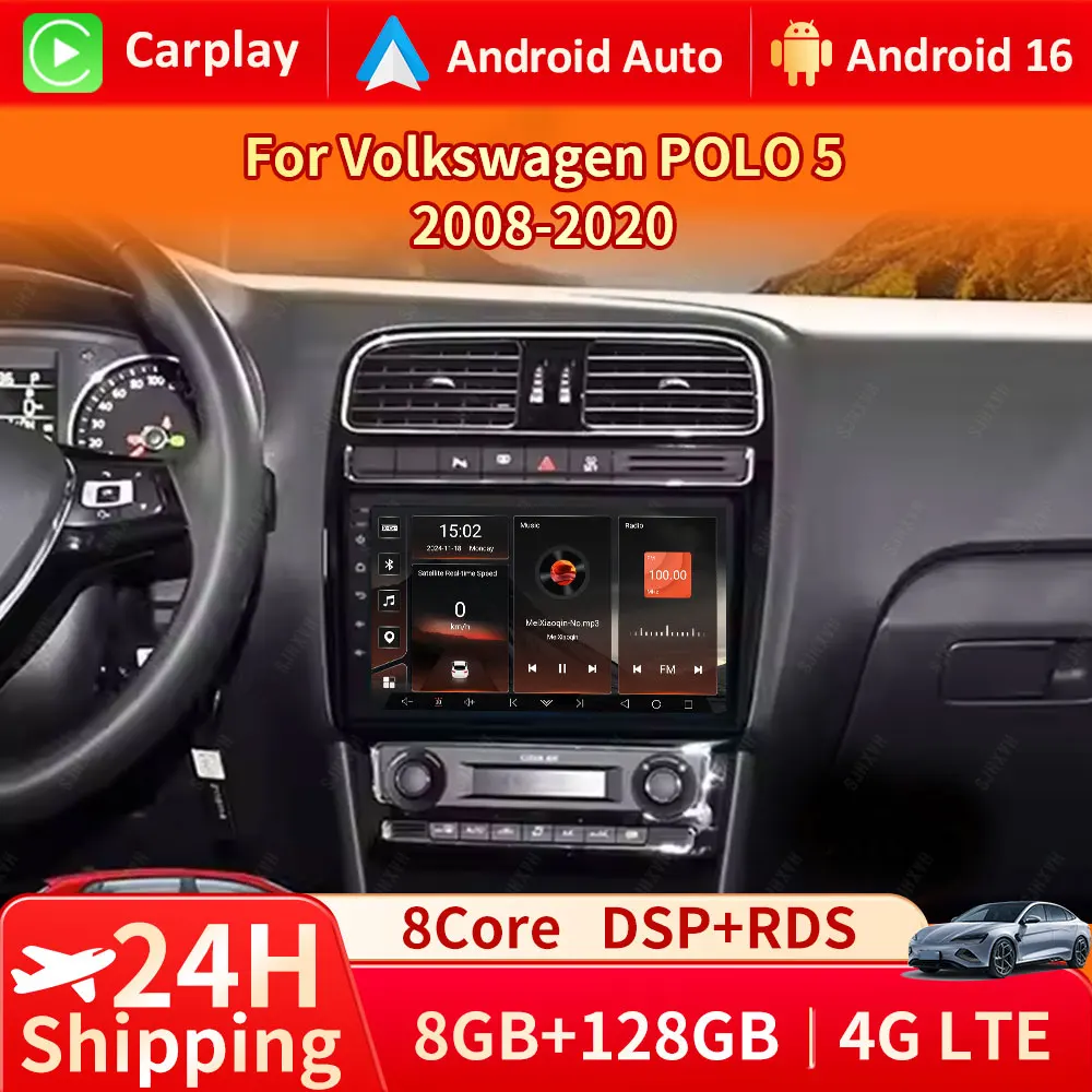 Android 16 Car Radio Navigation Multimedia Player For Volkswagen VW POLO 5 Sedan 2008 - 2023 Carplay Auto Stereo DSP WIFI+4G GPS
Android 16 Car Radio Navigation Multimedia Player For Volkswagen VW POLO 5 Sedan 2008 - 2023 Carplay Auto Stereo DSP WIFI+4G GPS