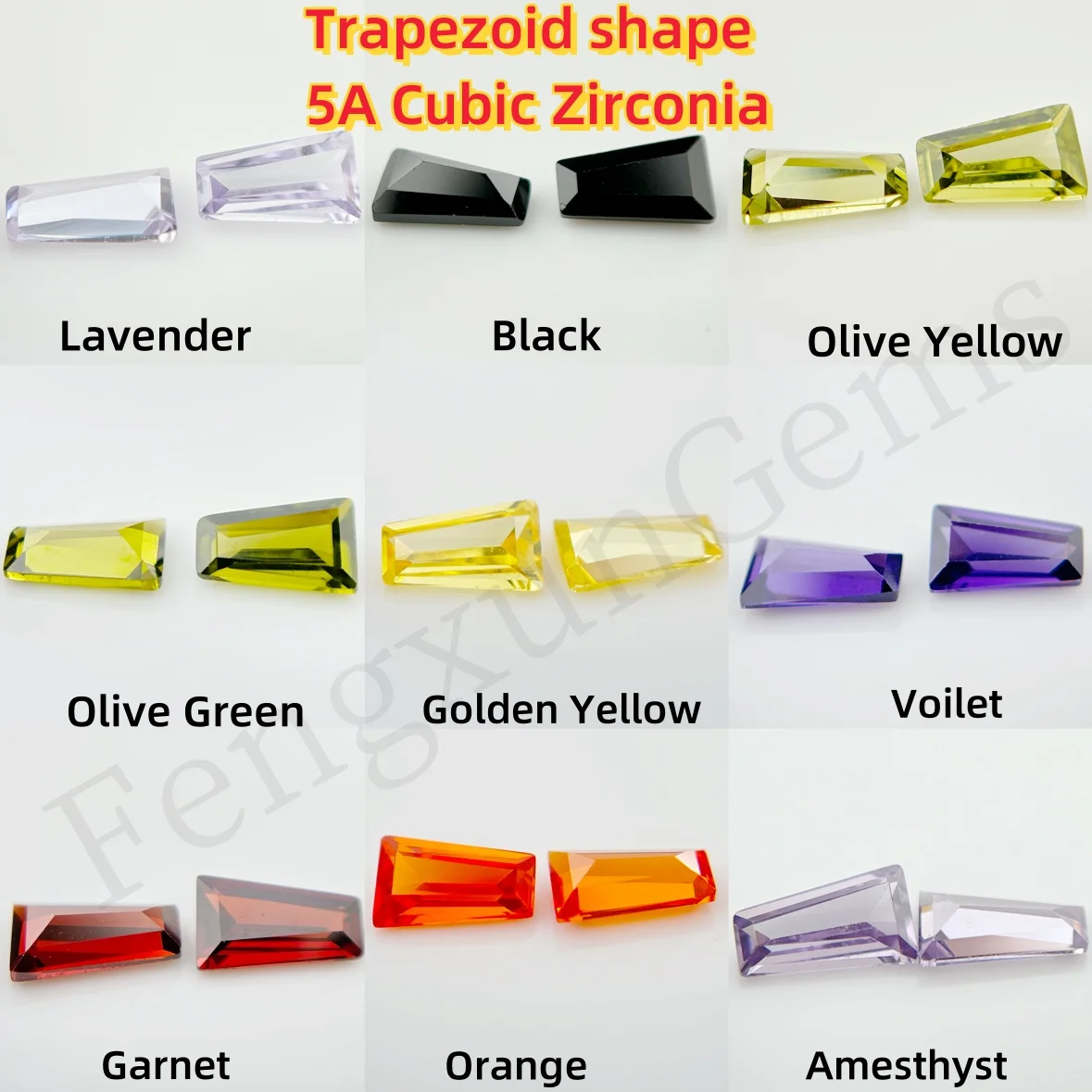 Trapezoid Shape Multicolor Cubic Zirconia Stone AAAAA Quality 2x1.5x1mm-5x3x2mm Synthetic CZ Beads For Jewelry Necklace Bracelet
Trapezoid Shape Multicolor Cubic Zirconia Stone AAAAA Quality 2x1.5x1mm-5x3x2mm Synthetic CZ Beads For Jewelry Necklace Bracelet