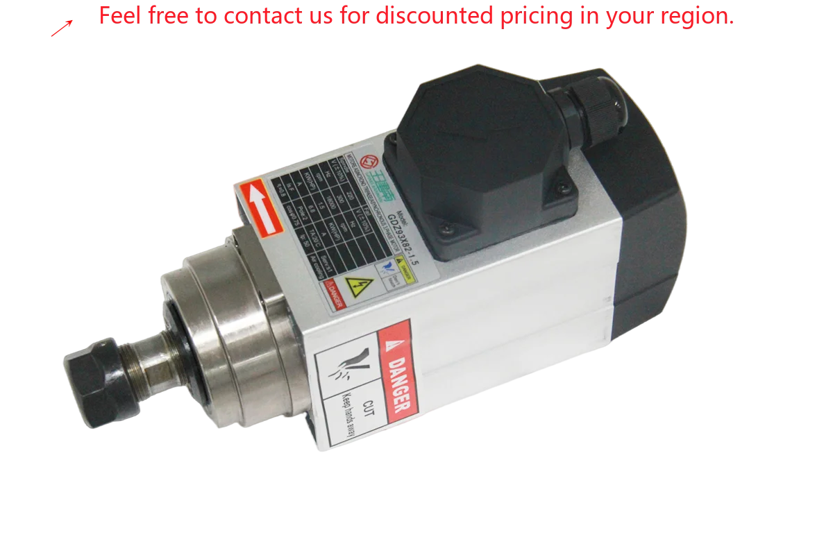 Manufacture 1.5kw Square Air Cooled High Speed Spindle Motor For Wood Carving CNC Router
Manufacture 1.5kw Square Air Cooled High Speed Spindle Motor For Wood Carving CNC Router