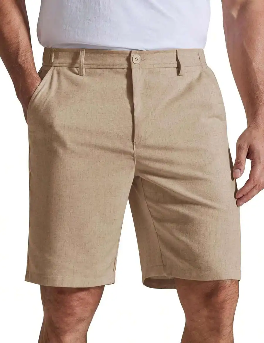 Mens Casual Linen Shorts 9 Inch Straight Leg Elastic Waist Lightweight Summer Shorts With Pockets
Mens Casual Linen Shorts 9 Inch Straight Leg Elastic Waist Lightweight Summer Shorts With Pockets