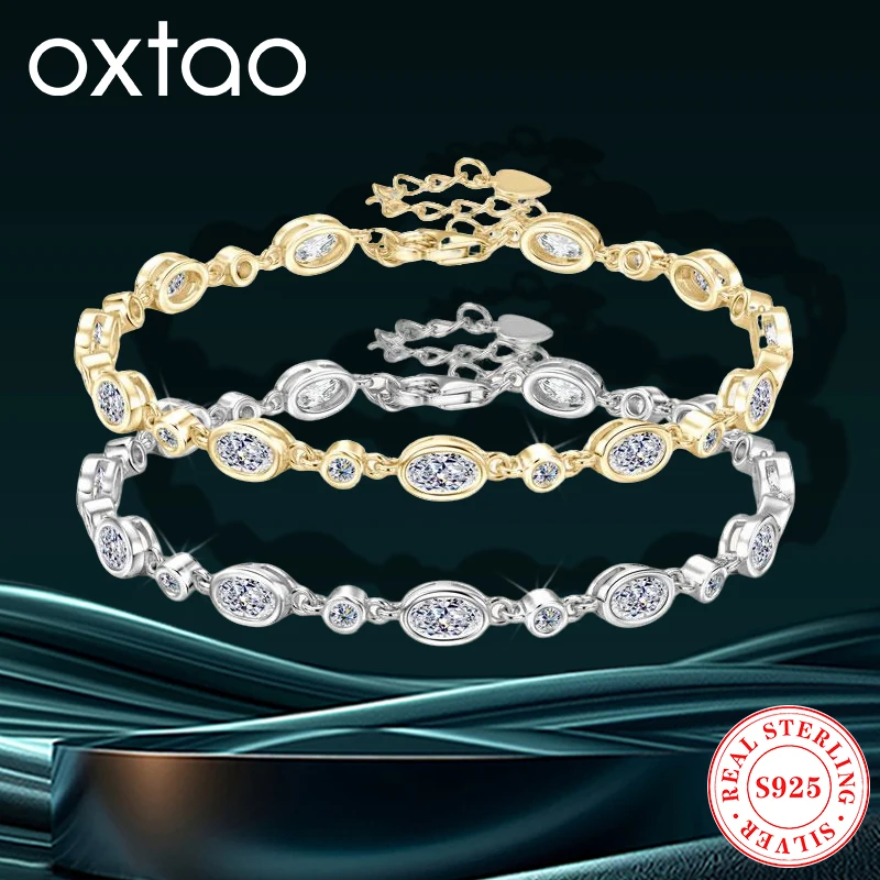 OXTAO 2mm&3x5mm Oval Cut Moissanite Tennis Bracelet for Women 925 Silver Adjustable Chain Bracelet Classic Fashion Jewelry
OXTAO 2mm&3x5mm Oval Cut Moissanite Tennis Bracelet for Women 925 Silver Adjustable Chain Bracelet Classic Fashion Jewelry