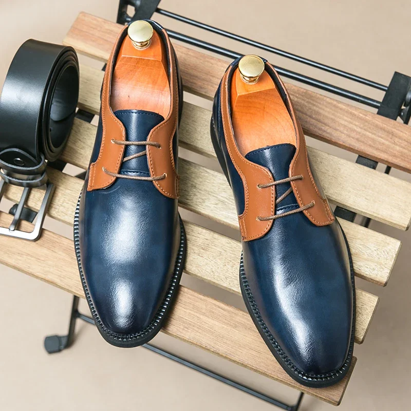 New Derby Shoes for Men Mixed Colors Lace-up Round Toe Fashion Business Men Dress Shoes Pu Leather Men Shoes
New Derby Shoes for Men Mixed Colors Lace-up Round Toe Fashion Business Men Dress Shoes Pu Leather Men Shoes