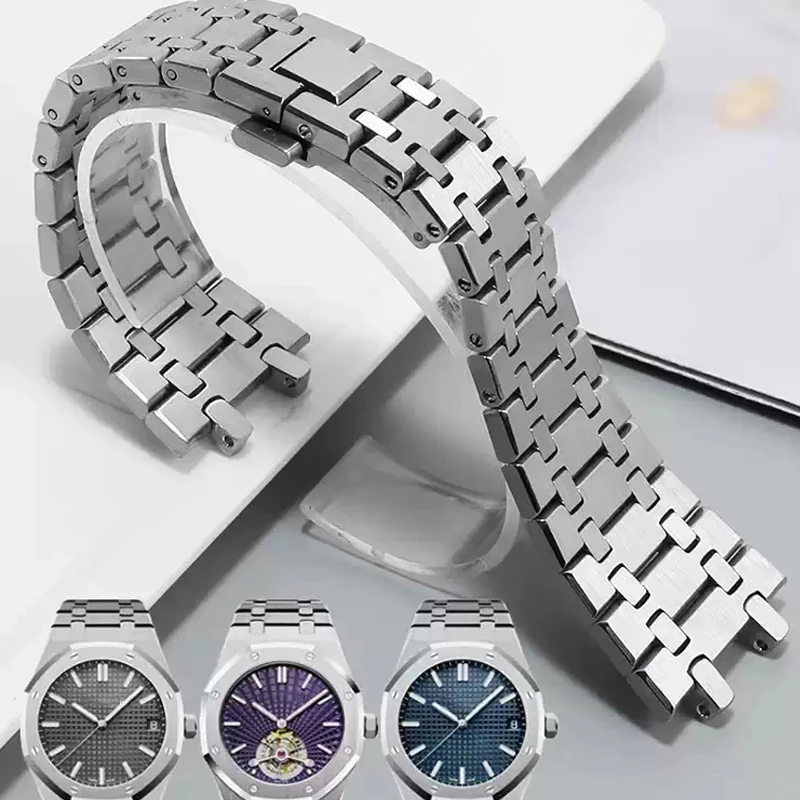 904 Solid Stainless Steel Watchband For AP 15400 15703 AP ROYAL OAK Audemars Piguet Royal Oak Watch Strap 28mm 26mm Men Bracelet
904 Solid Stainless Steel Watchband For AP 15400 15703 AP ROYAL OAK Audemars Piguet Royal Oak Watch Strap 28mm 26mm Men Bracelet