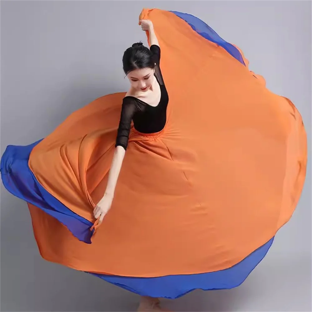 Women Double-side Chiffon Big Swing Skirt 720 Degree Classical Dance Skirt Belly Dance Costume Stage red Performance Maxi Skirts
Women Double-side Chiffon Big Swing Skirt 720 Degree Classical Dance Skirt Belly Dance Costume Stage red Performance Maxi Skirts