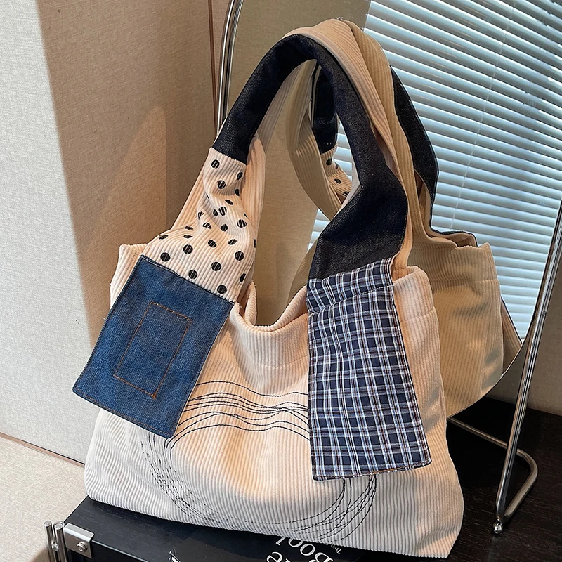 Ladies Corduroy Canvas Bags Retro Creative Designed One Shoulder Bag Large Capacity Students Classroom Commuter Tote Bags
Ladies Corduroy Canvas Bags Retro Creative Designed One Shoulder Bag Large Capacity Students Classroom Commuter Tote Bags
