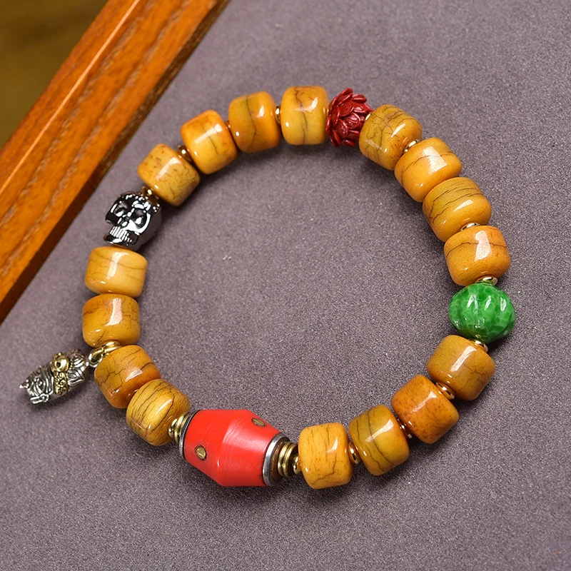 Tibetan-style yak bone barrel bracelet, Buddhist beads, cultural ornaments, men's and women's couple's bracelets, jewelry
Tibetan-style yak bone barrel bracelet, Buddhist beads, cultural ornaments, men's and women's couple's bracelets, jewelry