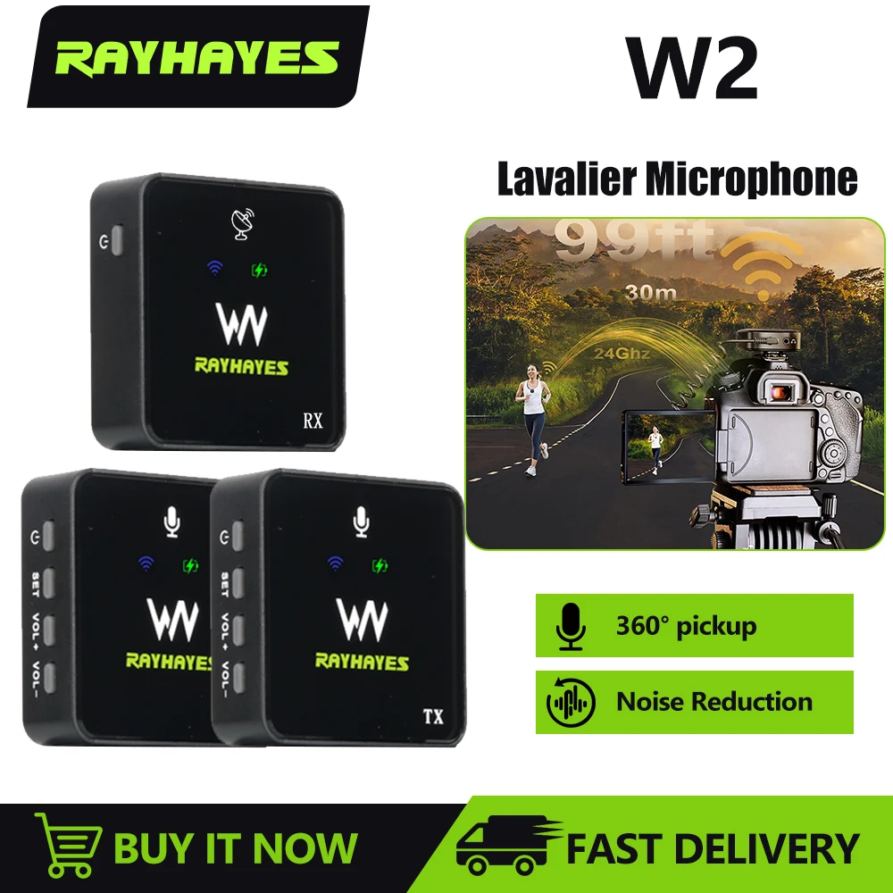 Rayhayes Wireless Lavalier Microphone with Active Noise Cancellation Vlogging Live Mic
Rayhayes Wireless Lavalier Microphone with Active Noise Cancellation Vlogging Live Mic