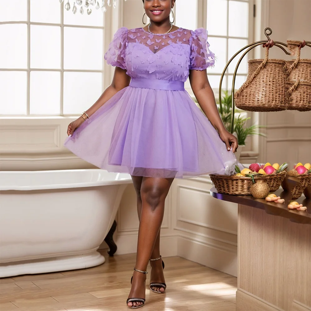 Luxury Dresses for Women O Neck Short Sleeve Mesh Patchwork A Line Elegant Ladies Birthday Party Dinner Vestidos Mujer Clothes
Luxury Dresses for Women O Neck Short Sleeve Mesh Patchwork A Line Elegant Ladies Birthday Party Dinner Vestidos Mujer Clothes