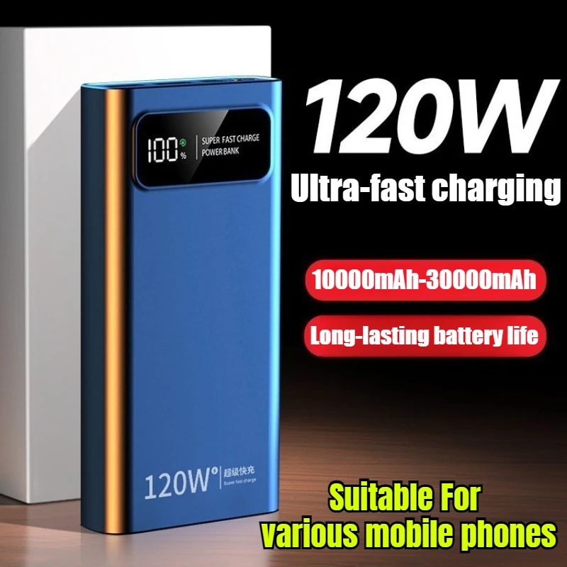 Newly 300000mAh Large Capacity Powerbank 120W Super Fast Charging Led Digital Display Portable External Battery For All Models
Newly 300000mAh Large Capacity Powerbank 120W Super Fast Charging Led Digital Display Portable External Battery For All Models