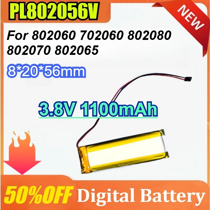 PL802056V 3.8V 1100mAh for Recorder Camera Recording Pen Scanning Pen Battery 3 Wire with Plug Bluetooth Earphones Battery 
PL802056V 3.8V 1100mAh for Recorder Camera Recording Pen Scanning Pen Battery 3 Wire with Plug Bluetooth Earphones Battery