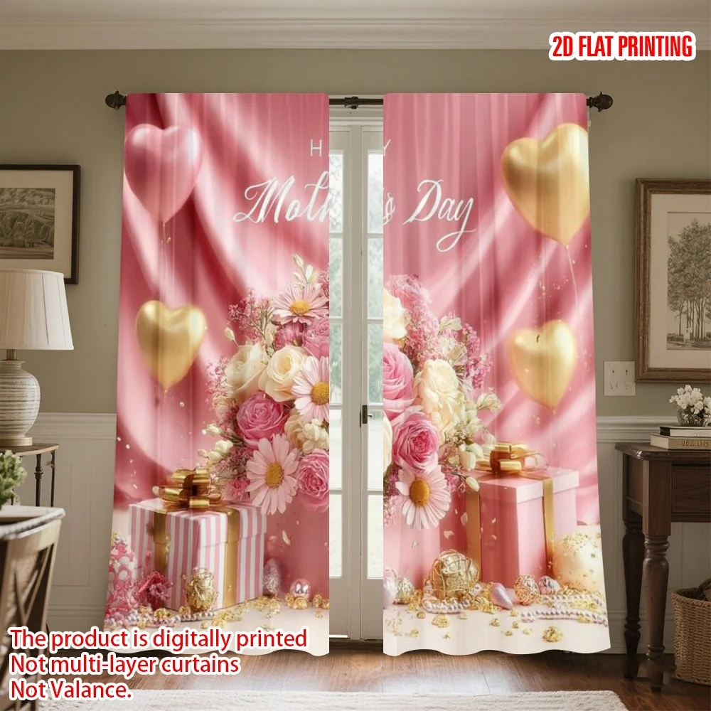 2D flat printing 2pcs Curtain Window Drapes Mother's Day Roses Celebration Digital Printed Polyester Drapes Family Party
2D flat printing 2pcs Curtain Window Drapes Mother's Day Roses Celebration Digital Printed Polyester Drapes Family Party