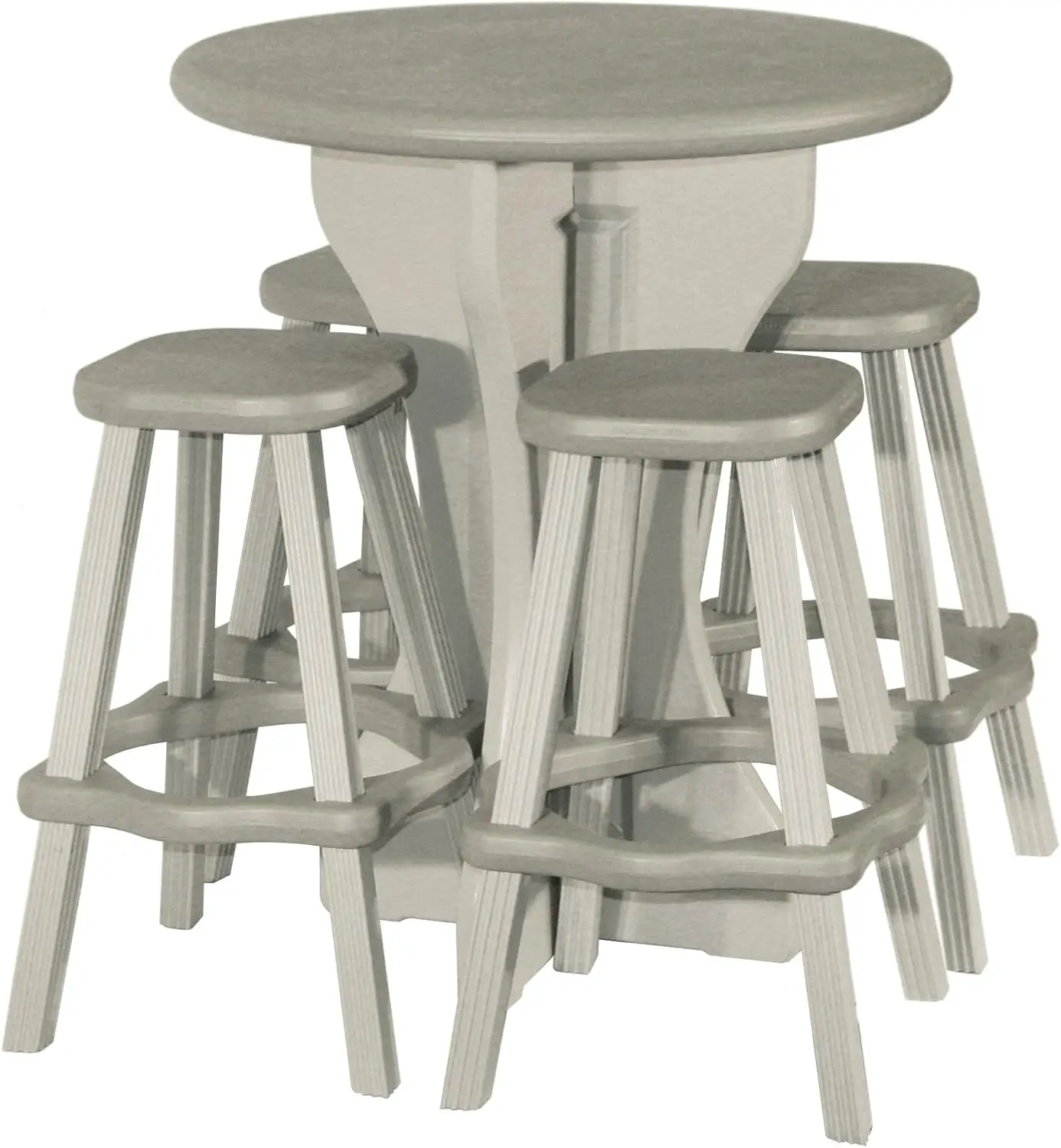 Patio Table Set with Four Barstools - Warm Grey Base with Deep Grey Accents - Perfect for Patio and
Patio Table Set with Four Barstools - Warm Grey Base with Deep Grey Accents - Perfect for Patio and