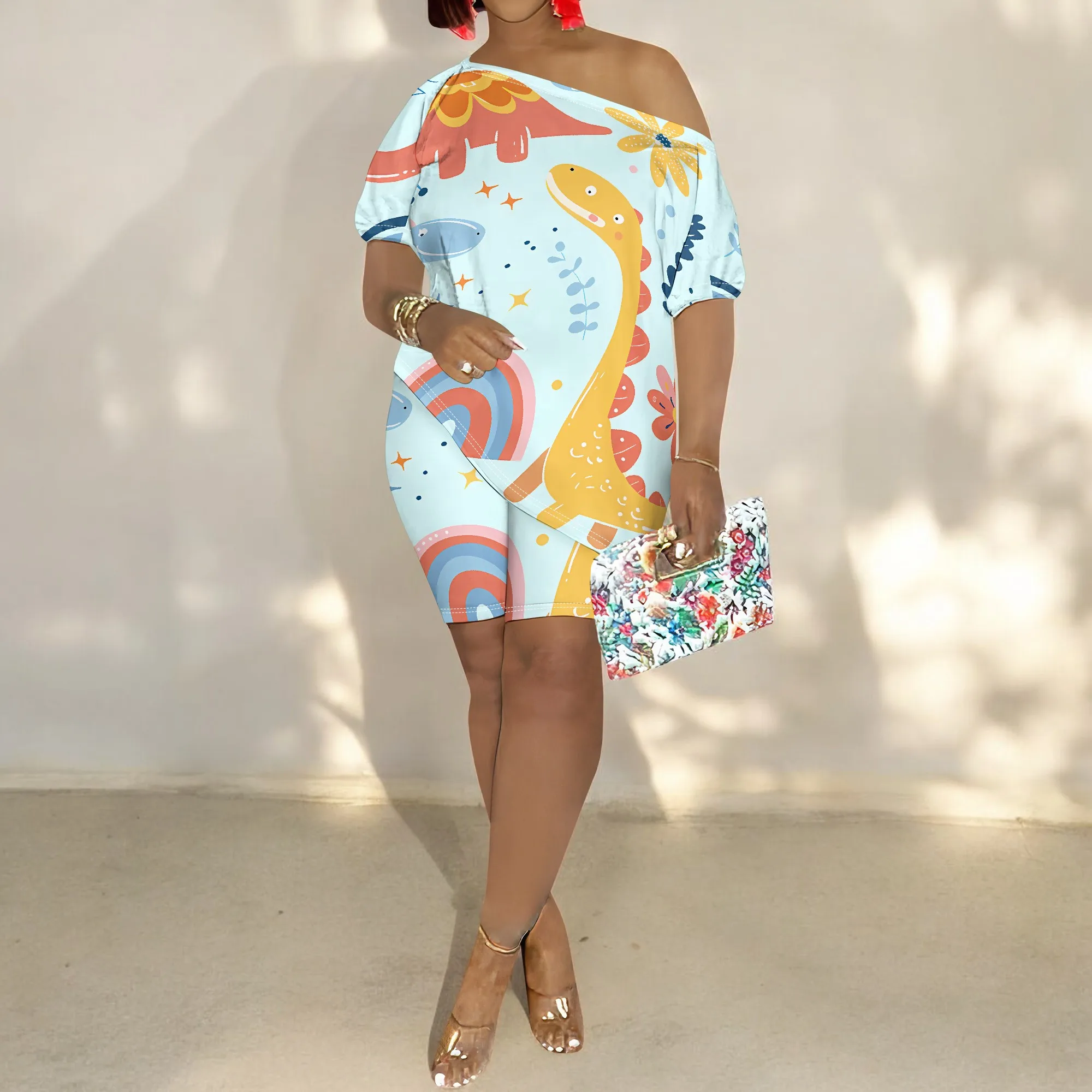 Women Casual Floral Print 2 Piece Outfits Jumpsuits Short Sleeve Irregular Top Bodycon Short Leg Pants Set Tracksuits
Women Casual Floral Print 2 Piece Outfits Jumpsuits Short Sleeve Irregular Top Bodycon Short Leg Pants Set Tracksuits