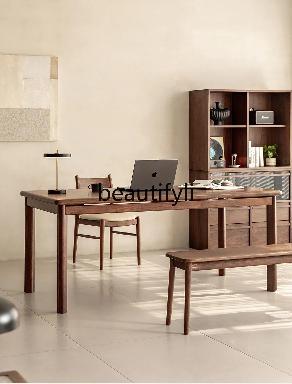 Black walnut dining table solid wood living room rectangular large desk worktable home desk07
Black walnut dining table solid wood living room rectangular large desk worktable home desk07