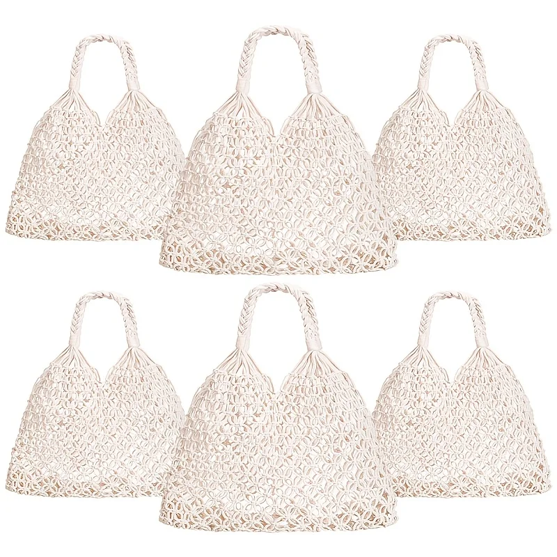 6pcs Macrame Tote Bags for Bridesmaids, Crochet Beach Bags for Women, Ideal Travel Gifts for Bachelorette Parties (White)
6pcs Macrame Tote Bags for Bridesmaids, Crochet Beach Bags for Women, Ideal Travel Gifts for Bachelorette Parties (White)