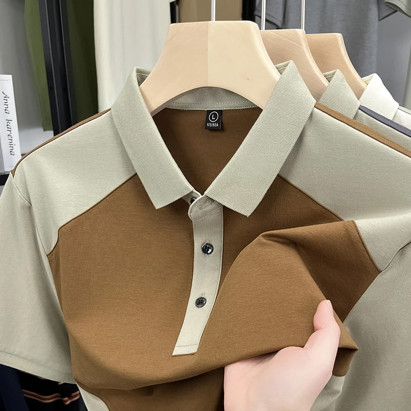 Light luxury brand men's short sleeved polo shirt summer new collection spliced Korean style lapel design trend casual T-shirt
Light luxury brand men's short sleeved polo shirt summer new collection spliced Korean style lapel design trend casual T-shirt