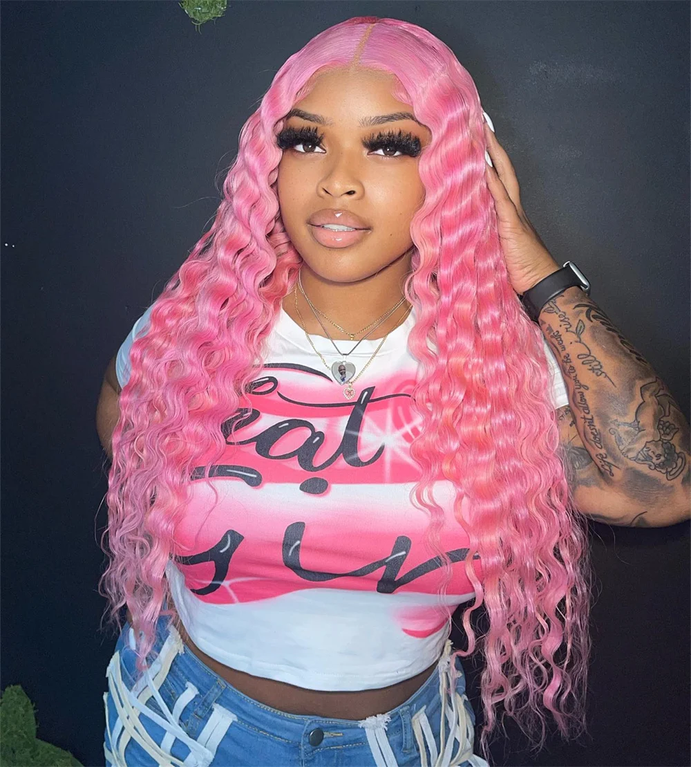 Pink 13x6 Transparent Lace Front Wig Deep Wave Wigs For Women 613 Colored 13x4 Lace Front Blonde Human Hair Pre Plucked Wigs
Pink 13x6 Transparent Lace Front Wig Deep Wave Wigs For Women 613 Colored 13x4 Lace Front Blonde Human Hair Pre Plucked Wigs