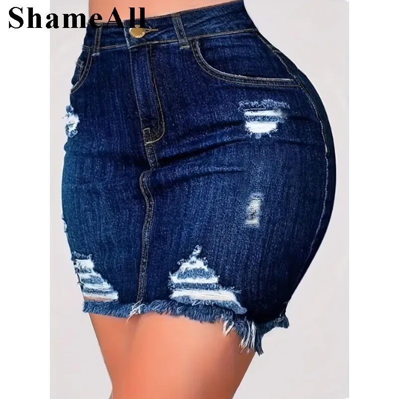 Plus Size Ripped Holes Bodycon Mini Denim Skirts Summer Sexy Ladies Tassel Short Pencil Skirts Wrap Jeans Skirt
Plus Size Ripped Holes Bodycon Mini Denim Skirts Summer Sexy Ladies Tassel Short Pencil Skirts Wrap Jeans Skirt