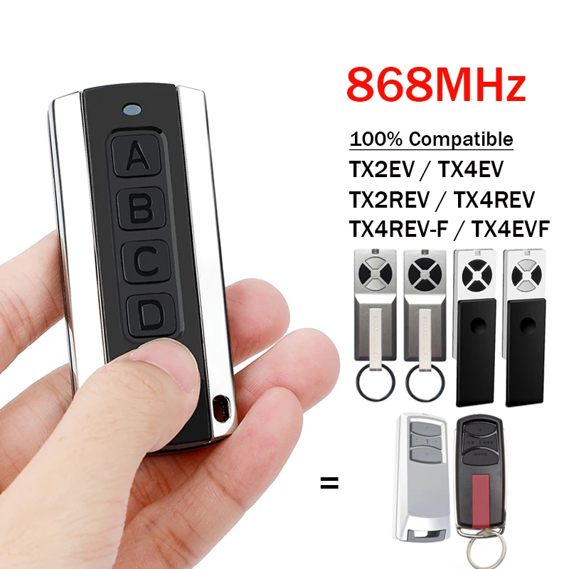 Для LiftMaster TX4EVF TX4EV TX2EV 868 МГц пульт дистанционного управления гаражными воротами CHAMBERLAIN TX4REVF TX4REV TX2REV Управление электрическими воротами
Для LiftMaster TX4EVF TX4EV TX2EV 868 МГц пульт дистанционного управления гаражными воротами CHAMBERLAIN TX4REVF TX4REV TX2REV Управление электрическими воротами