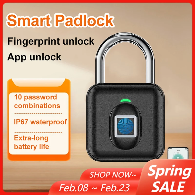 Умный навесной замок с отпечатками пальцев IP67, водонепроницаемый, без ключа, приложение для разблокировки отпечатков пальцев, замок для шкафчика, противоугонный замок с паролем по отпечатку пальца
Умный навесной замок с отпечатками пальцев IP67, водонепроницаемый, без ключа, приложение для разблокировки отпечатков пальцев, замок для шкафчика, противоугонный замок с паролем по отпечатку пальца