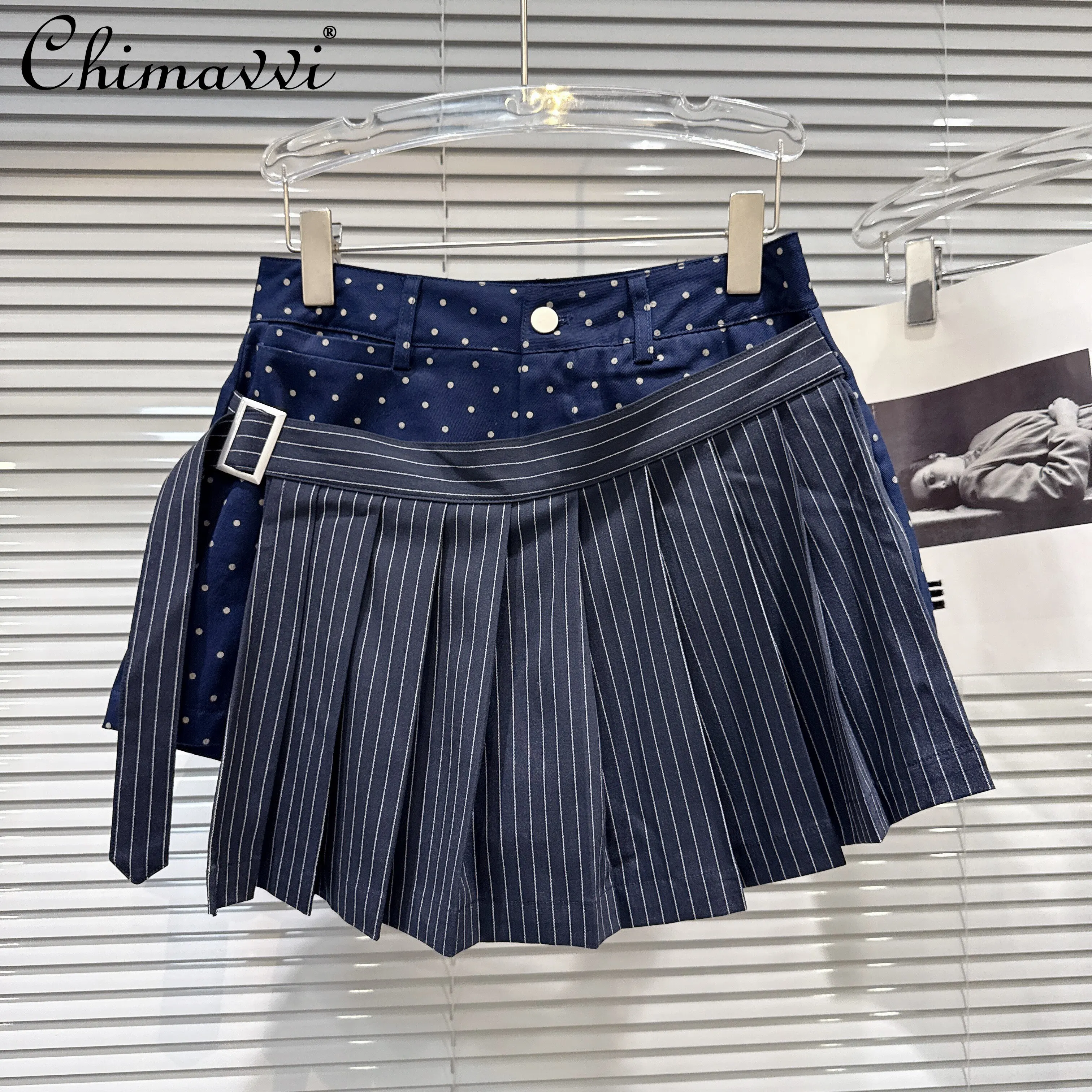 2026 Summer Korean Fashion Sweet Cool Girl Pleated Skirts High Waist Dot Splicing Striped A-line Versatile Mini Skirt For Women
2026 Summer Korean Fashion Sweet Cool Girl Pleated Skirts High Waist Dot Splicing Striped A-line Versatile Mini Skirt For Women