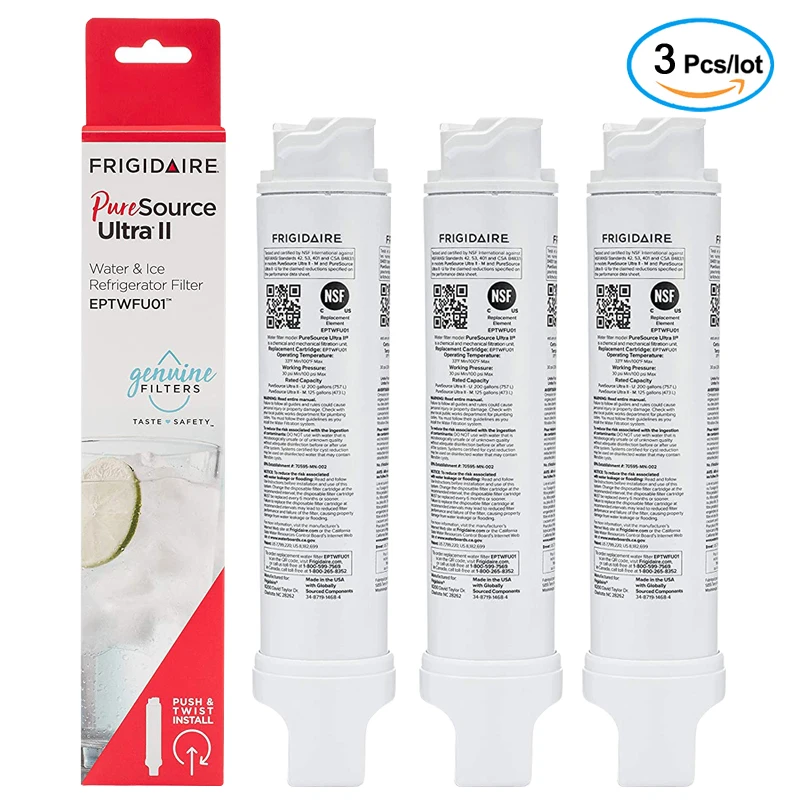 Фильтр для воды в холодильнике, совместимый с Frigidaire EPTWFU01, EWF02, Pure Source Ultra II, 3 упаковки
Фильтр для воды в холодильнике, совместимый с Frigidaire EPTWFU01, EWF02, Pure Source Ultra II, 3 упаковки