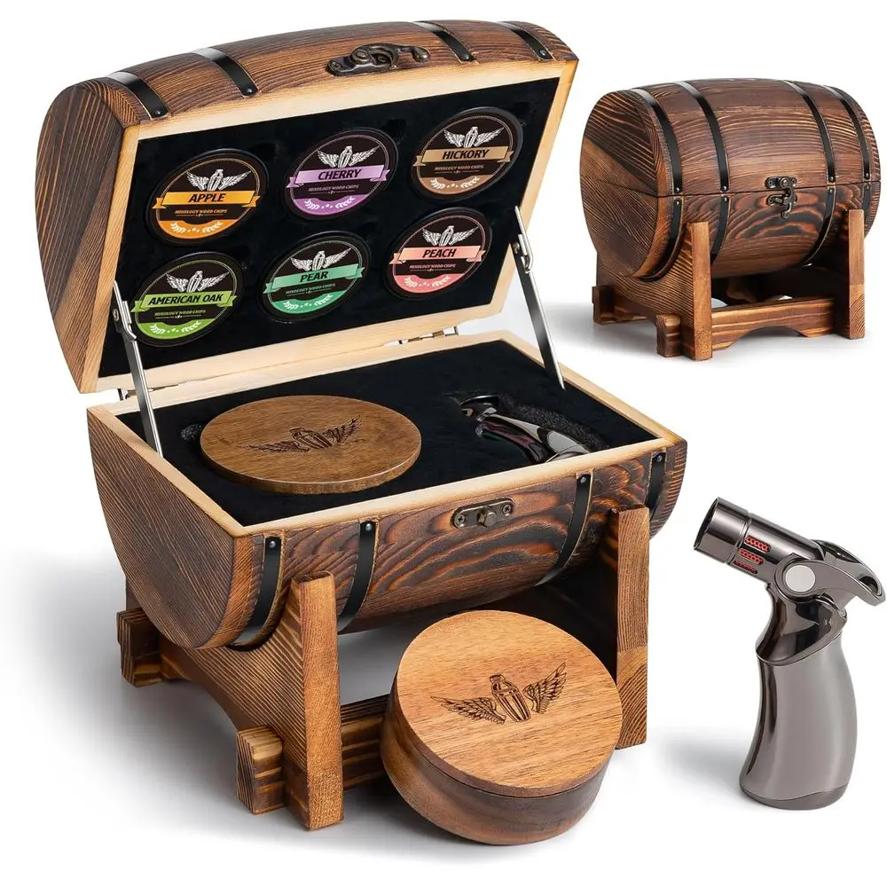Charred Barrel Whiskey Smoker Kit - Torch Ignition & 6 Wood Chips for Classic Cocktails - Ideal Gift for Home Bar Enthusiasts
Charred Barrel Whiskey Smoker Kit - Torch Ignition & 6 Wood Chips for Classic Cocktails - Ideal Gift for Home Bar Enthusiasts