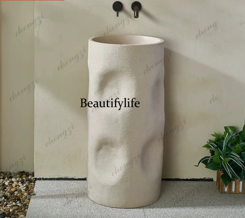 P37 wabi-sandy wind art column basin integrated sink travertine personalized floor-to-ceiling sink
P37 wabi-sandy wind art column basin integrated sink travertine personalized floor-to-ceiling sink