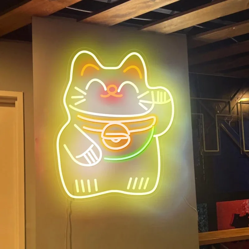 Led Anime Cartoon Lucky Cat Neon Sign for Shop Decoration Children To The Room Custom Neon Decor Small Night Lamp
Led Anime Cartoon Lucky Cat Neon Sign for Shop Decoration Children To The Room Custom Neon Decor Small Night Lamp