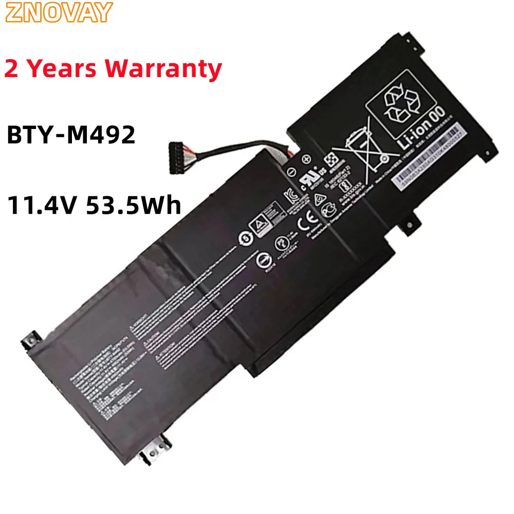 ZNOVAY BTY-M492 Аккумулятор для ноутбука MSI Pulse GL66 11UDK-076 GL66-11UDK-066JP 11UEK-050XFR 11UEK-007FR Серия 11,4 В 53,5 Втч
ZNOVAY BTY-M492 Аккумулятор для ноутбука MSI Pulse GL66 11UDK-076 GL66-11UDK-066JP 11UEK-050XFR 11UEK-007FR Серия 11,4 В 53,5 Втч