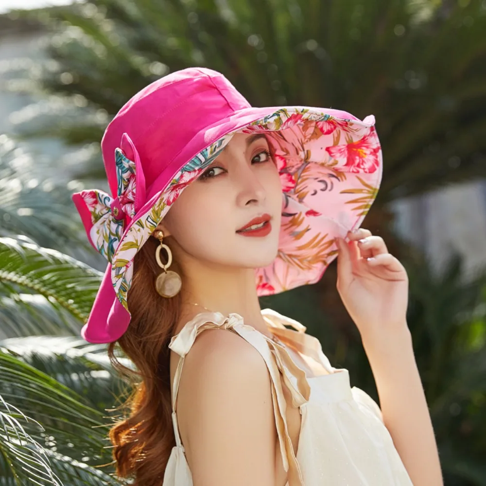 UV Protection Floral Collapsible Sunhat Bowknot Double Side Wear Sun Protection Cap Breathable Beach Fisherman Hats Vacation
UV Protection Floral Collapsible Sunhat Bowknot Double Side Wear Sun Protection Cap Breathable Beach Fisherman Hats Vacation