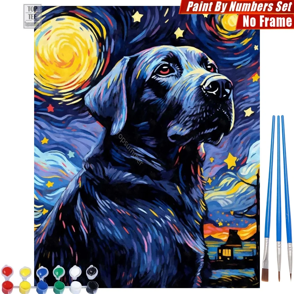 Starry Labrador Oil DIY Paint By Numbers Set - Black Dog Moon Wall Art Home Decor Father'S Day Gift For Dog Lover
Starry Labrador Oil DIY Paint By Numbers Set - Black Dog Moon Wall Art Home Decor Father'S Day Gift For Dog Lover