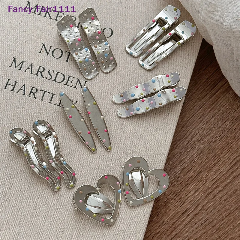 New Silvery Y2k Hair Clips For Women Elegant Metal Duckbill Clip Side Bangs Barrettes Girls Hair Accessories
New Silvery Y2k Hair Clips For Women Elegant Metal Duckbill Clip Side Bangs Barrettes Girls Hair Accessories