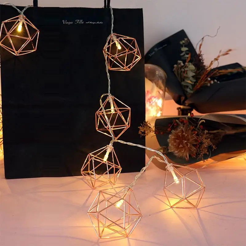 YOUZI LED Rose Gold Color Iron Art Geometric Hexagons String Light for Wedding Home Balcony Decor
YOUZI LED Rose Gold Color Iron Art Geometric Hexagons String Light for Wedding Home Balcony Decor