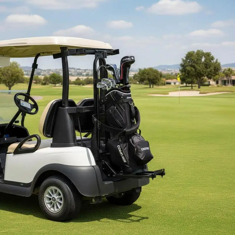 Golf Trolley Club Bracket 27.8 x 16.1 x 30.9 inch For Golf Course, Practice Range, Country Club, Rear Seat Grab Bar Mount Space-Saving Carbon Steel Frame No-Drilling Installation Black
Golf Trolley Club Bracket 27.8 x 16.1 x 30.9 inch For Golf Course, Practice Range, Country Club, Rear Seat Grab Bar Mount Space-Saving Carbon Steel Frame No-Drilling Installation Black