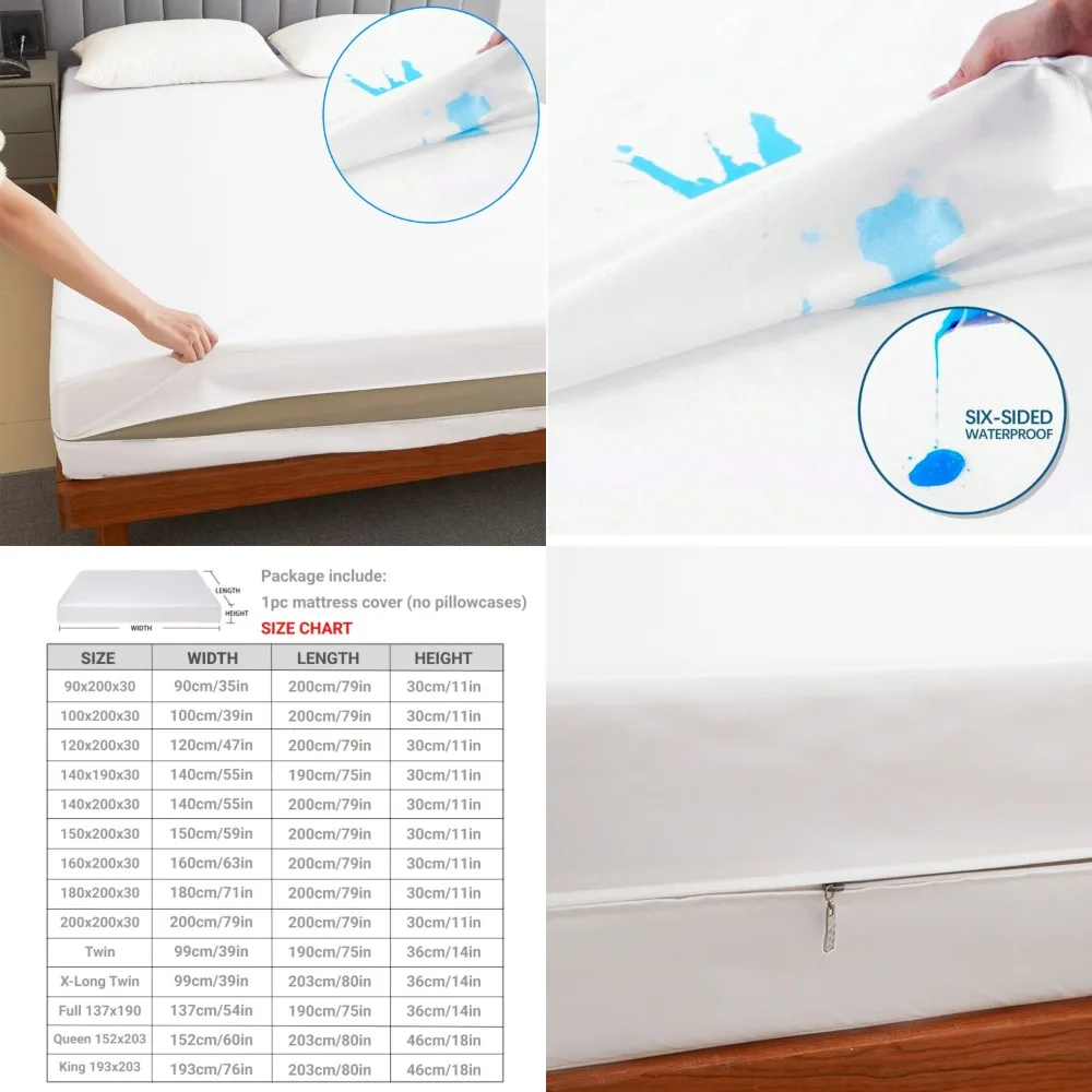 Waterproof, soft, and breathable King/Queen Size Noiseless Mattress Protector with Zipper - Providing Ultimate Protection and Co
Waterproof, soft, and breathable King/Queen Size Noiseless Mattress Protector with Zipper - Providing Ultimate Protection and Co