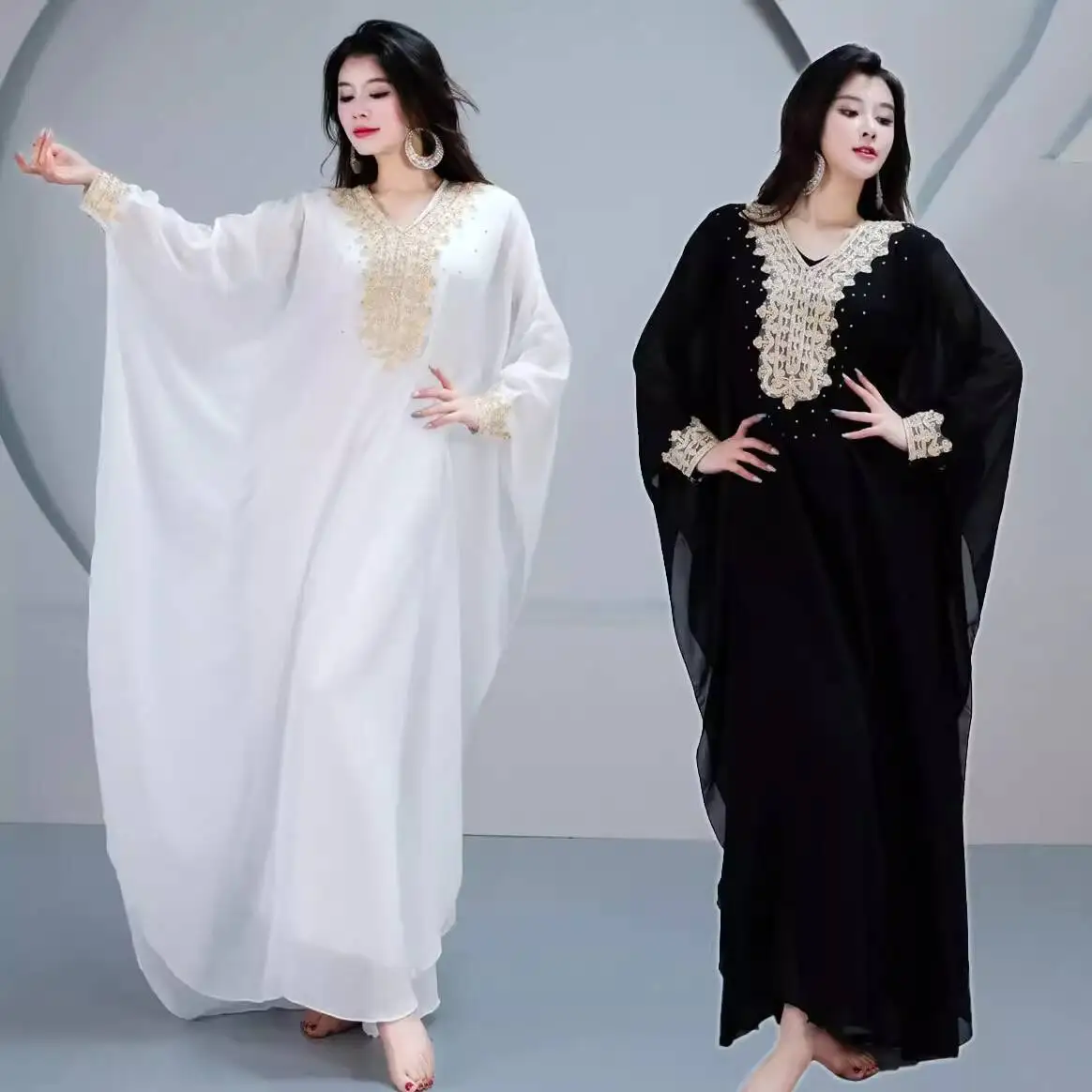 Women's Khaleeji Jalabiya Embroidered Arabic Traditional Robe Dubai Style Eid Dress Oriental Dance Belly Dance Practice Outfit
Women's Khaleeji Jalabiya Embroidered Arabic Traditional Robe Dubai Style Eid Dress Oriental Dance Belly Dance Practice Outfit