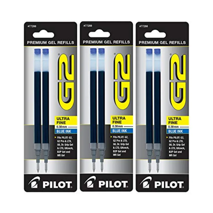 G2 Gel Ink Pen Refills, Ultra Fine Point, 0.38mm, Blue Ink, 6 Refills
G2 Gel Ink Pen Refills, Ultra Fine Point, 0.38mm, Blue Ink, 6 Refills