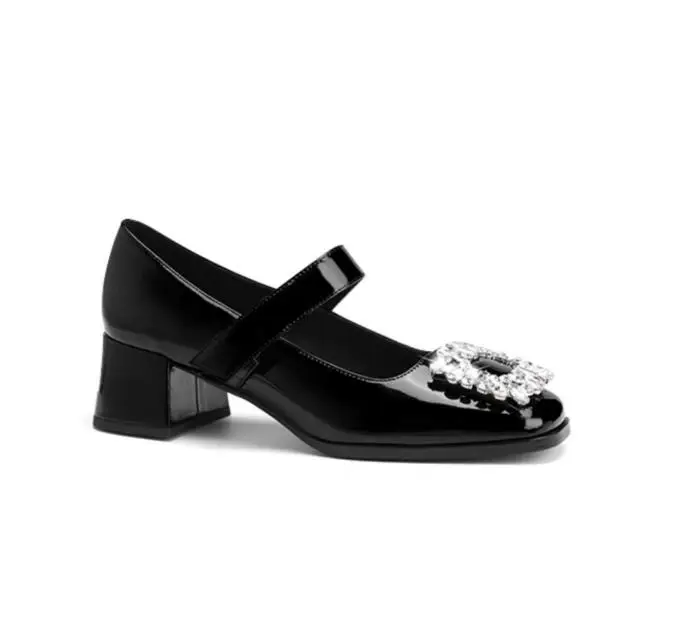 Moraima Snc Rhinestones Buckle Decorations Chunky Heels Women Single Shoes Round Toe Ankle Strap Mary Janes Patent Leather Pumps
Moraima Snc Rhinestones Buckle Decorations Chunky Heels Women Single Shoes Round Toe Ankle Strap Mary Janes Patent Leather Pumps