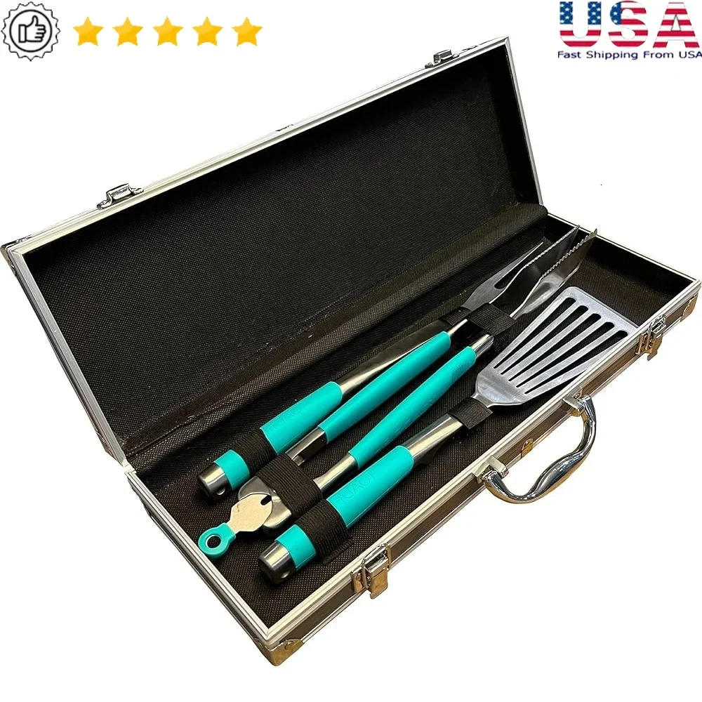 3-Piece Stainless Steel BBQ Grill Tools Set with Aluminum Case Chef Spatula Grill Tongs Fork Accessories Outdoor Cooking
3-Piece Stainless Steel BBQ Grill Tools Set with Aluminum Case Chef Spatula Grill Tongs Fork Accessories Outdoor Cooking