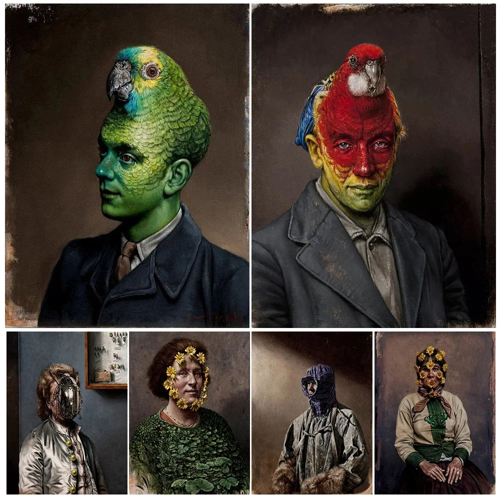 Parrot Head And Bizarre Mask Wall Art Canvas Painting Interesting Masked Man Abstract Art Poster Print Home Decoration Unframed
Parrot Head And Bizarre Mask Wall Art Canvas Painting Interesting Masked Man Abstract Art Poster Print Home Decoration Unframed