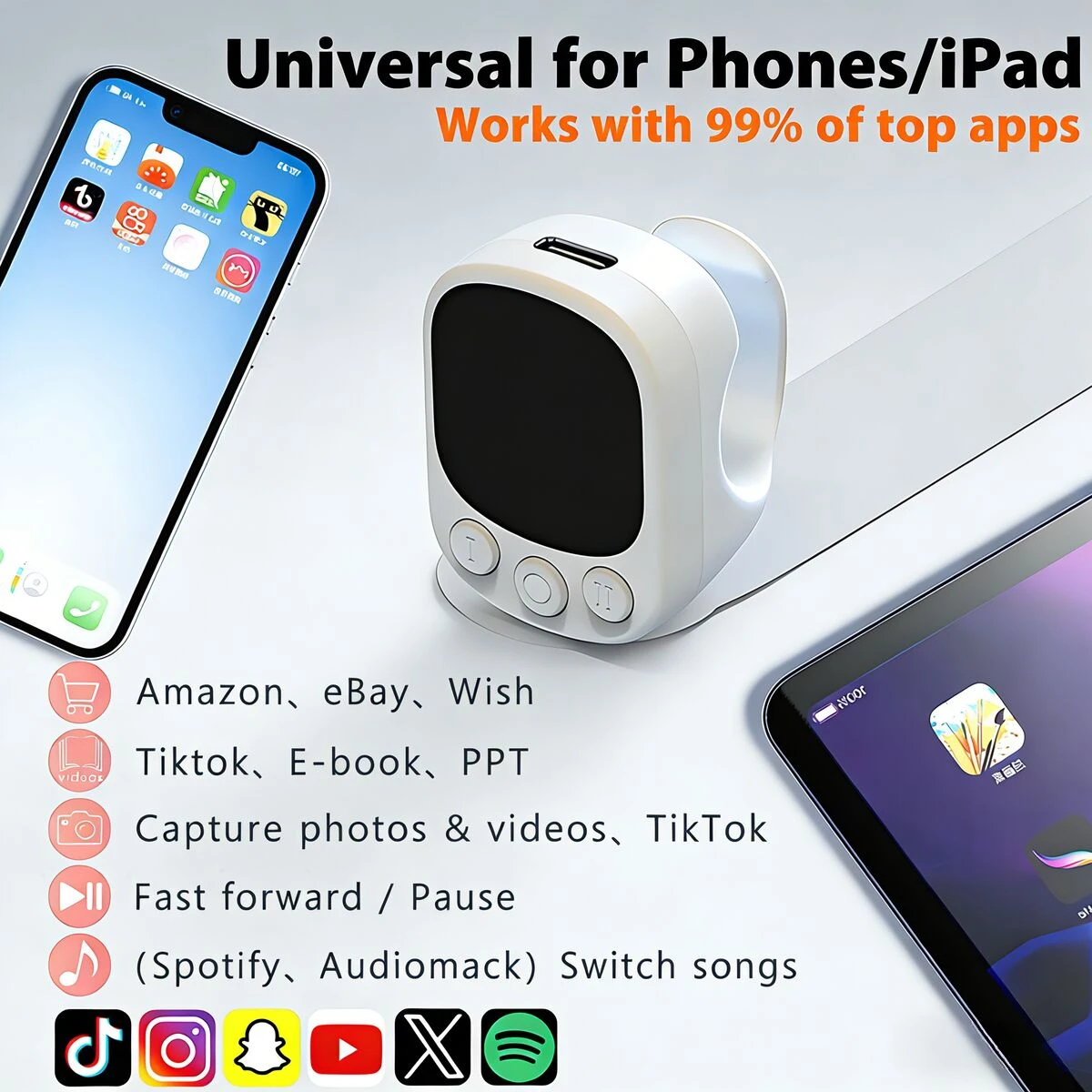 Multifunctional Bluetooth Touchpad Remote Control Air Ring Mouse TikTok Social Media Browsing Camera Shutter For Phone Tablet
Multifunctional Bluetooth Touchpad Remote Control Air Ring Mouse TikTok Social Media Browsing Camera Shutter For Phone Tablet